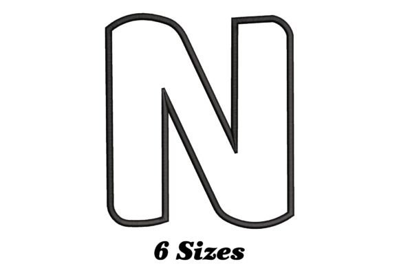Alphabet Letter N Outline: A Charming Embroidery Design