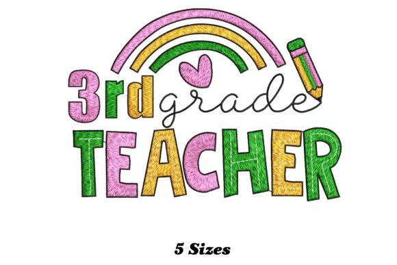 Charming 3rd Grade Teacher Embroidery Design