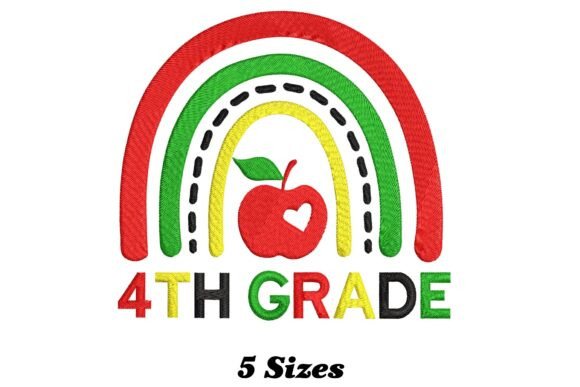 Charming 4th Grade Rainbow Embroidery