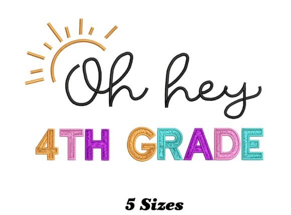 Charming 4th Grade Teacher Embroidery Design