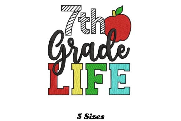 Charming 7th Grade Student Embroidery Design