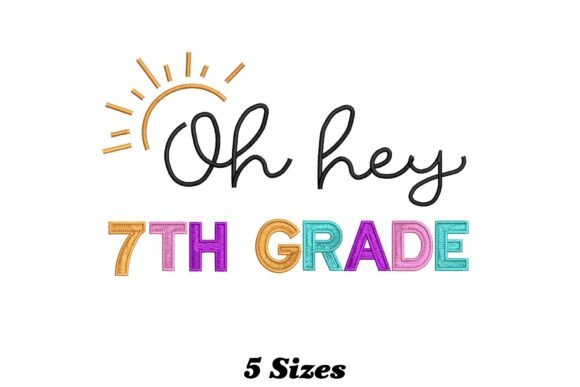 Charming 7th Grade Teacher Embroidery