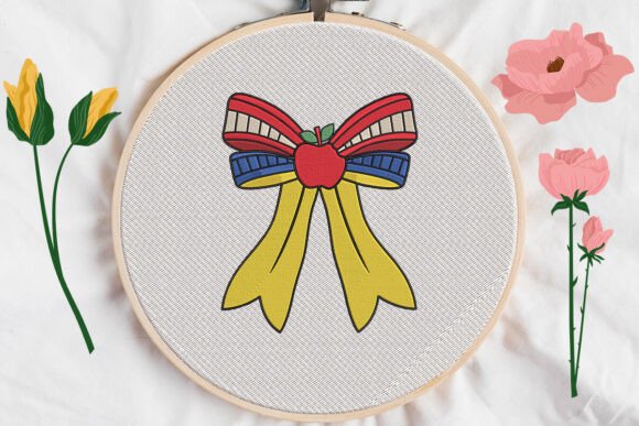 Charming Bow Teacher Applique for Craft Fairs