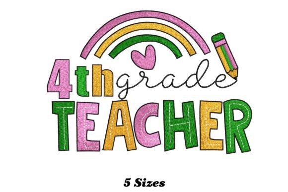 Charming Lovely 4th Grade Teacher Embroidery