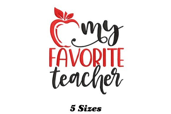 Charming My Favorite Teacher Embroidery