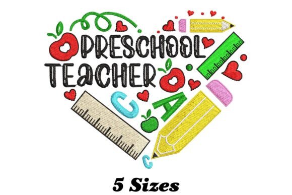 Charming Preschool Teacher Embroidery Design