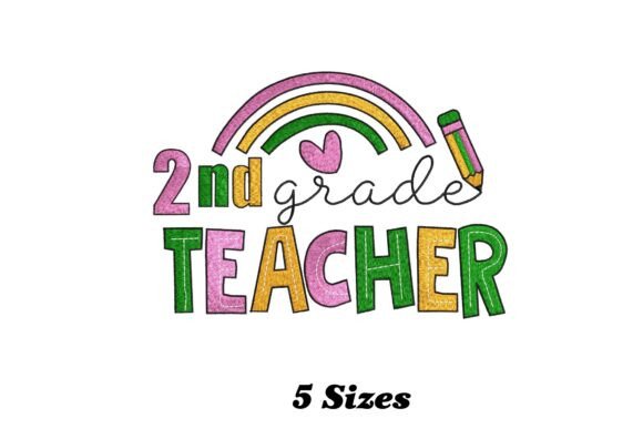 Charming Second Grade Teacher Embroidery